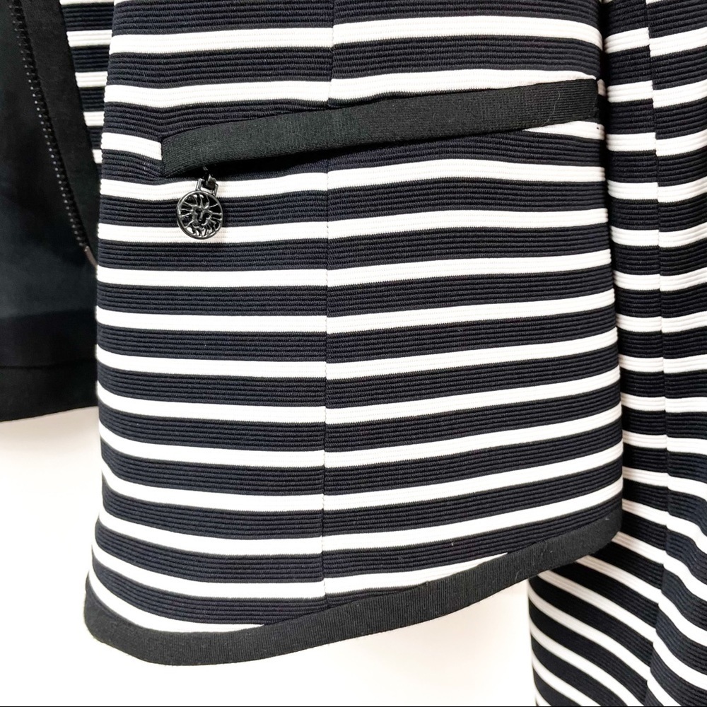 Anne Klein Zip up Striped Blazer - Picture 3 of 5